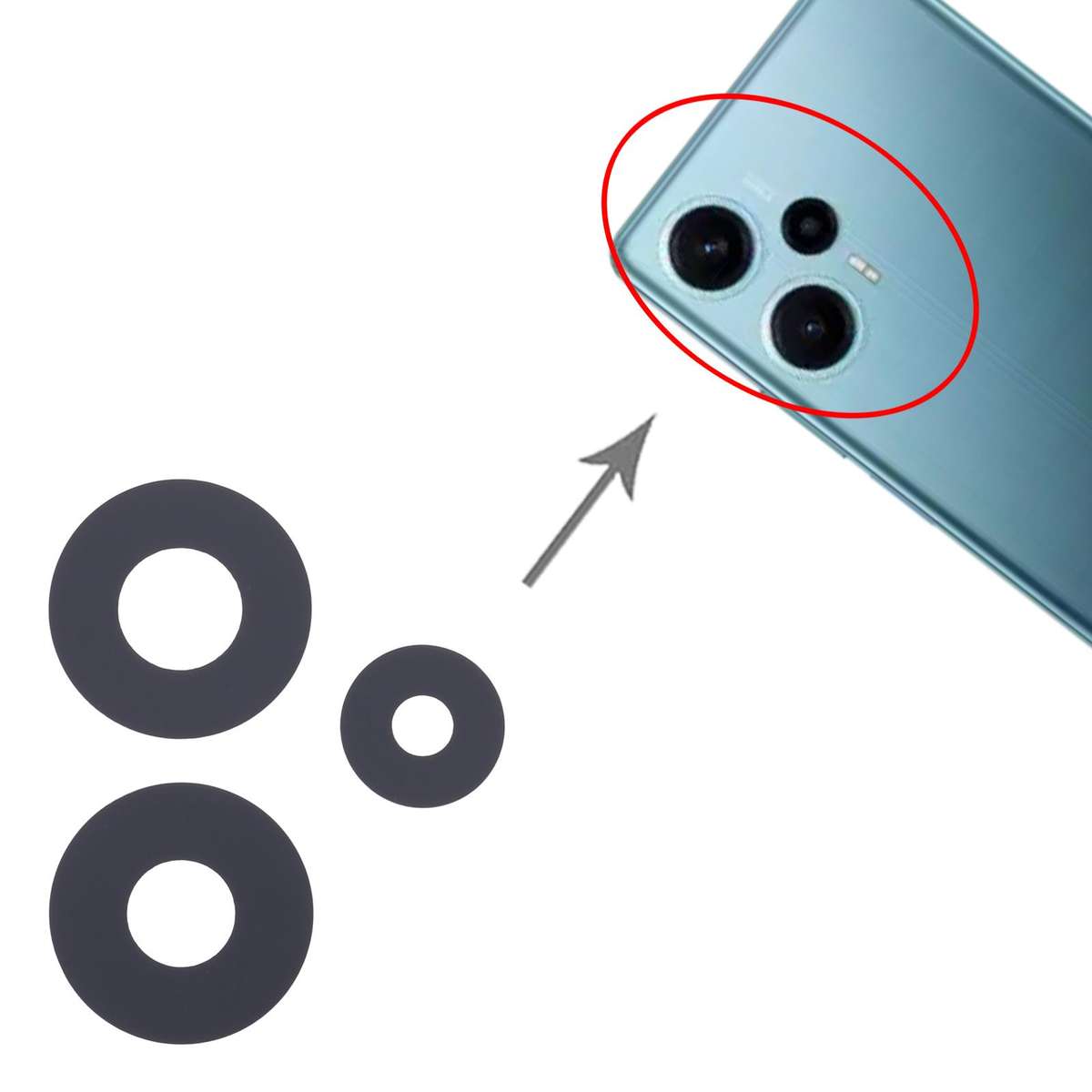 For Xiaomi Poco F5 10pcs Back Camera Lens