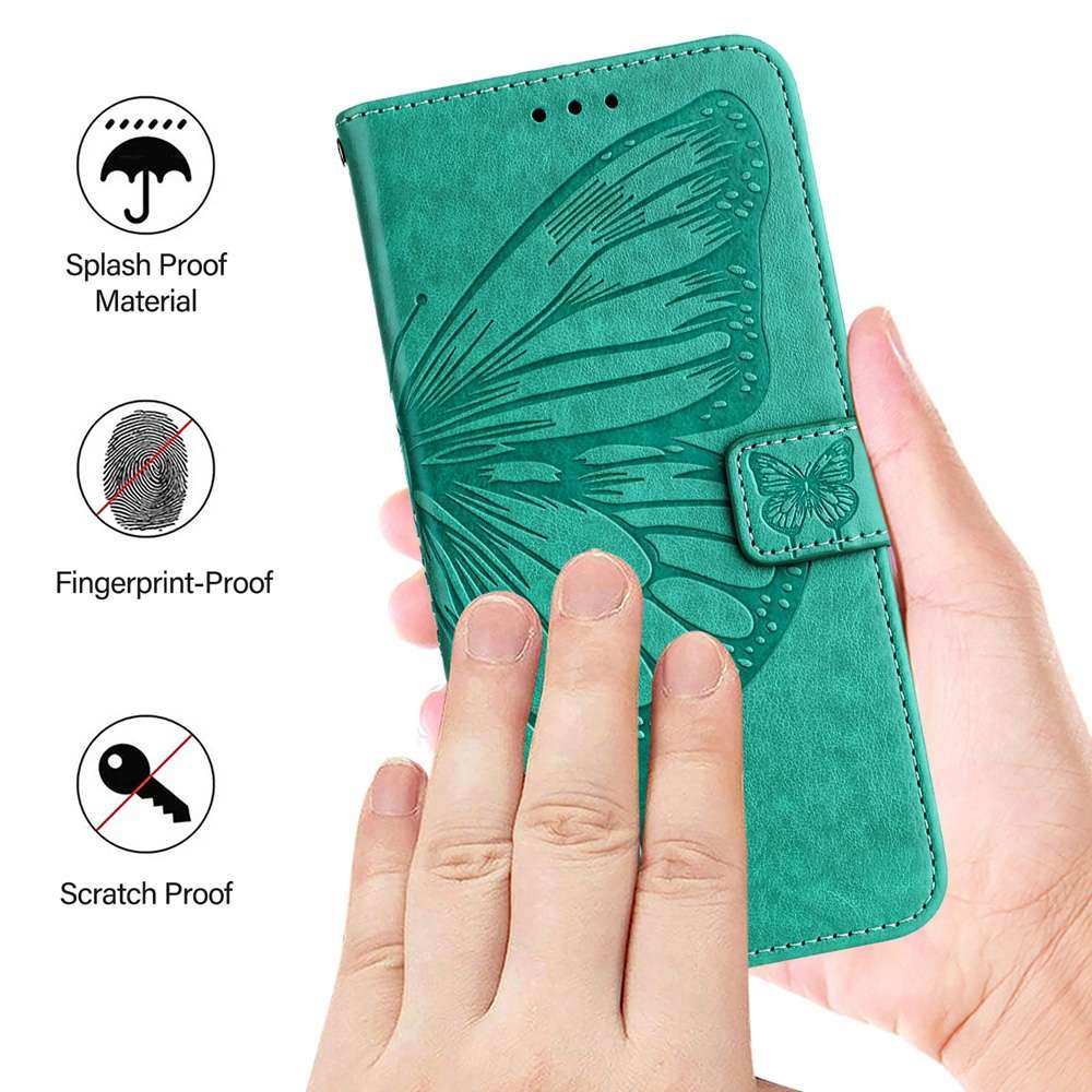 For Xiaomi 14 Ultra 5G Global Embossed Butterfly Leather Phone Case(Green)