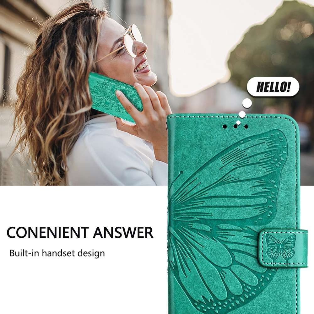 For Xiaomi 14 Ultra 5G Global Embossed Butterfly Leather Phone Case(Green)