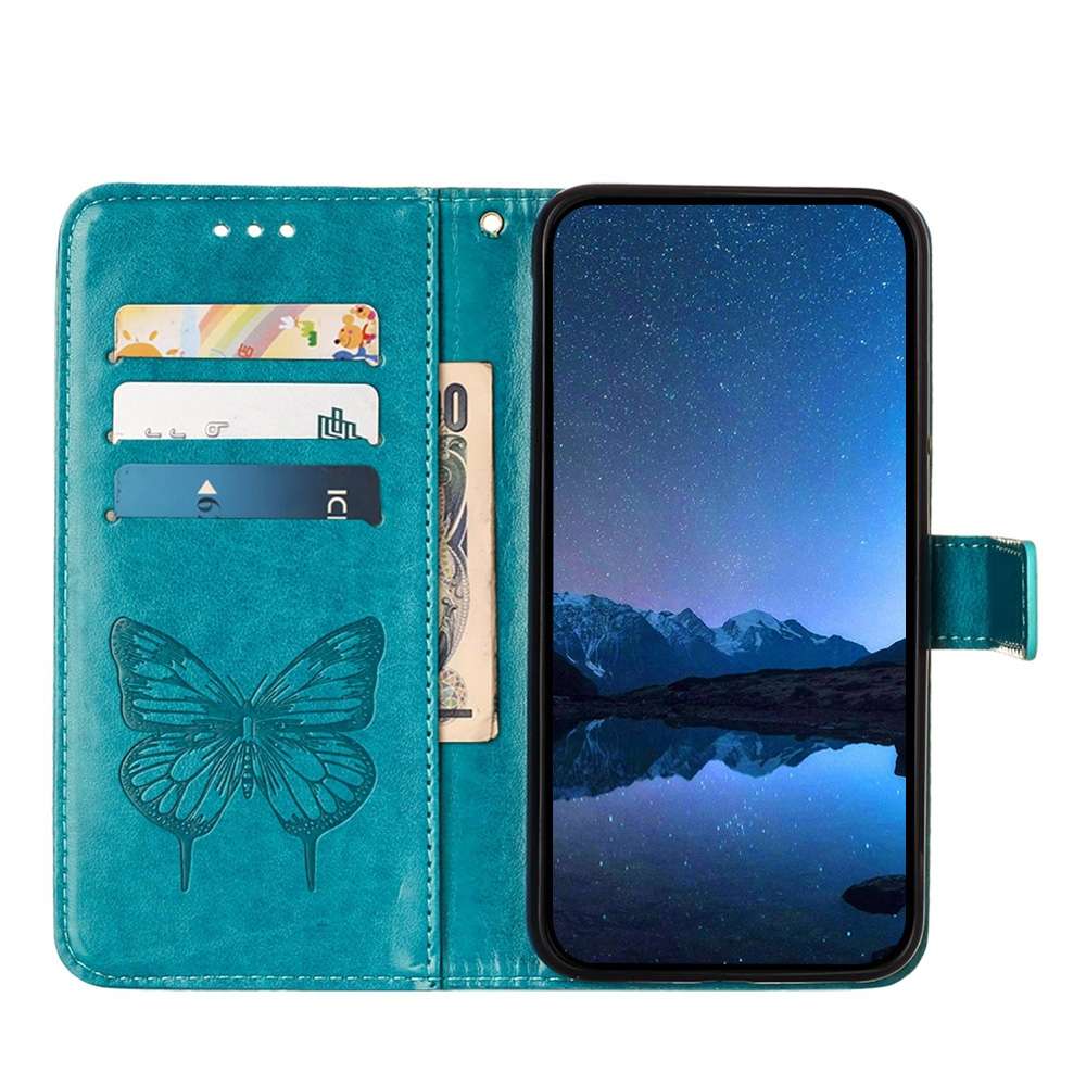 For Xiaomi Redmi Note 8 Pro Embossed Butterfly Leather Phone Case(Blue)