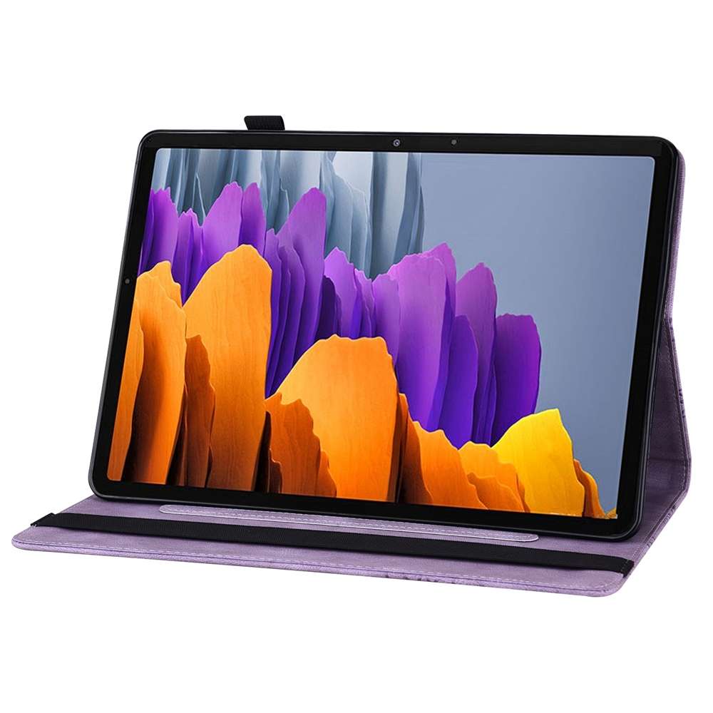 For Samsung Galaxy Tab S9 Ultra / S8 Ultra Big Butterfly Embossed Leather Tablet Case(Purple)