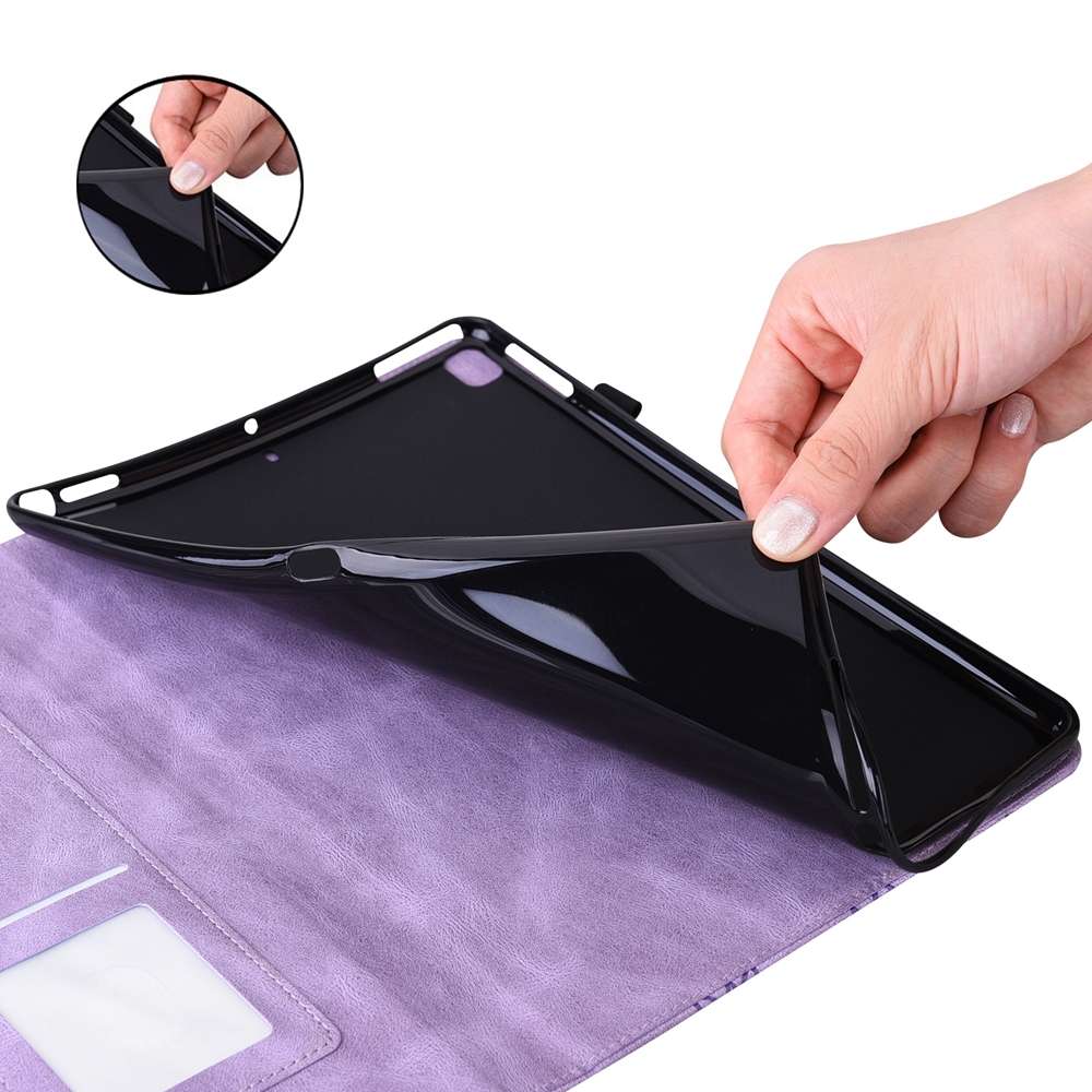For Samsung Galaxy Tab S9 Ultra / S8 Ultra Big Butterfly Embossed Leather Tablet Case(Purple)