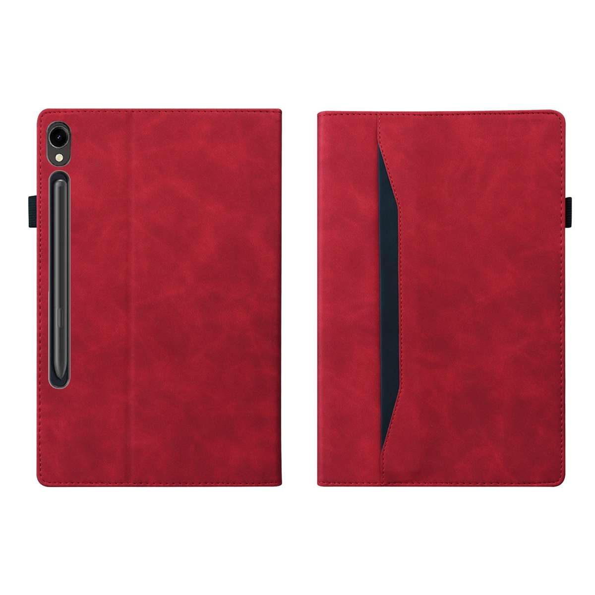 For Samsung Galaxy Tab S9+ /S8+ /S7+ Splicing Shockproof Smart Leather Tablet Case(Red)