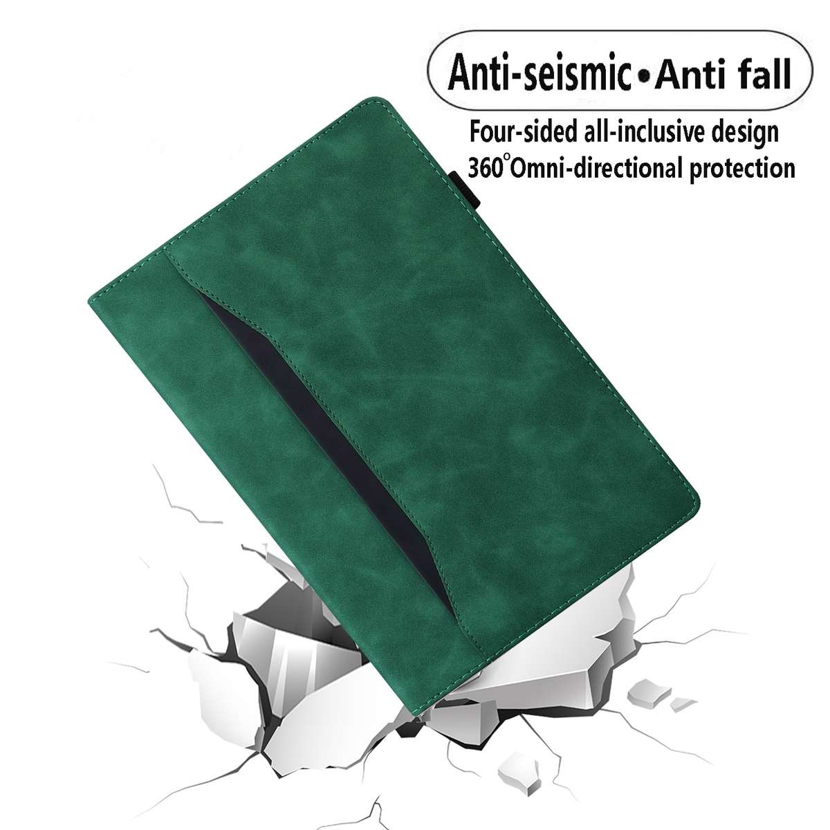 For Samsung Galaxy Tab S9+ /S8+ /S7+ Splicing Shockproof Smart Leather Tablet Case(Green)