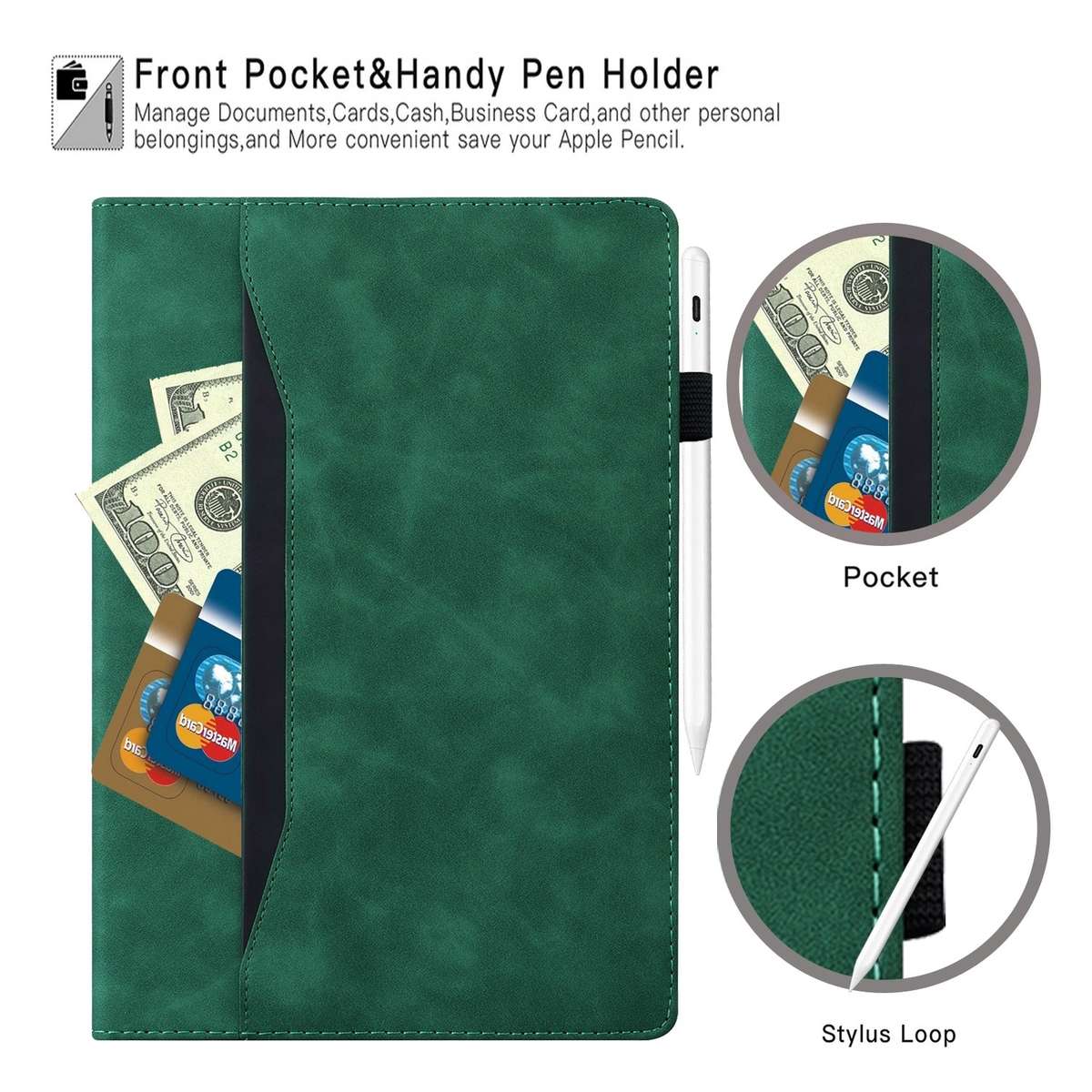 For Samsung Galaxy Tab S9+ /S8+ /S7+ Splicing Shockproof Smart Leather Tablet Case(Green)