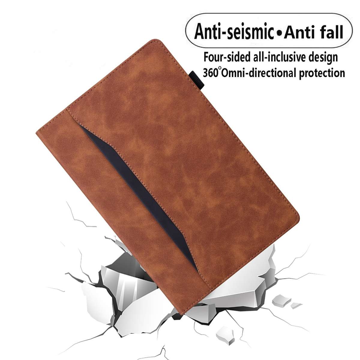 For Samsung Galaxy Tab S9+ /S8+ /S7+ Splicing Shockproof Smart Leather Tablet Case(Brown)