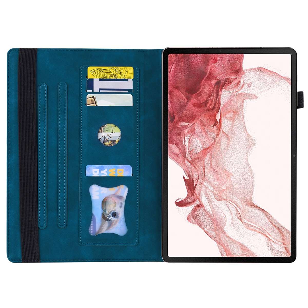 For Samsung Galaxy Tab S9+ /S8+ /S7+ Splicing Shockproof Smart Leather Tablet Case(Blue)