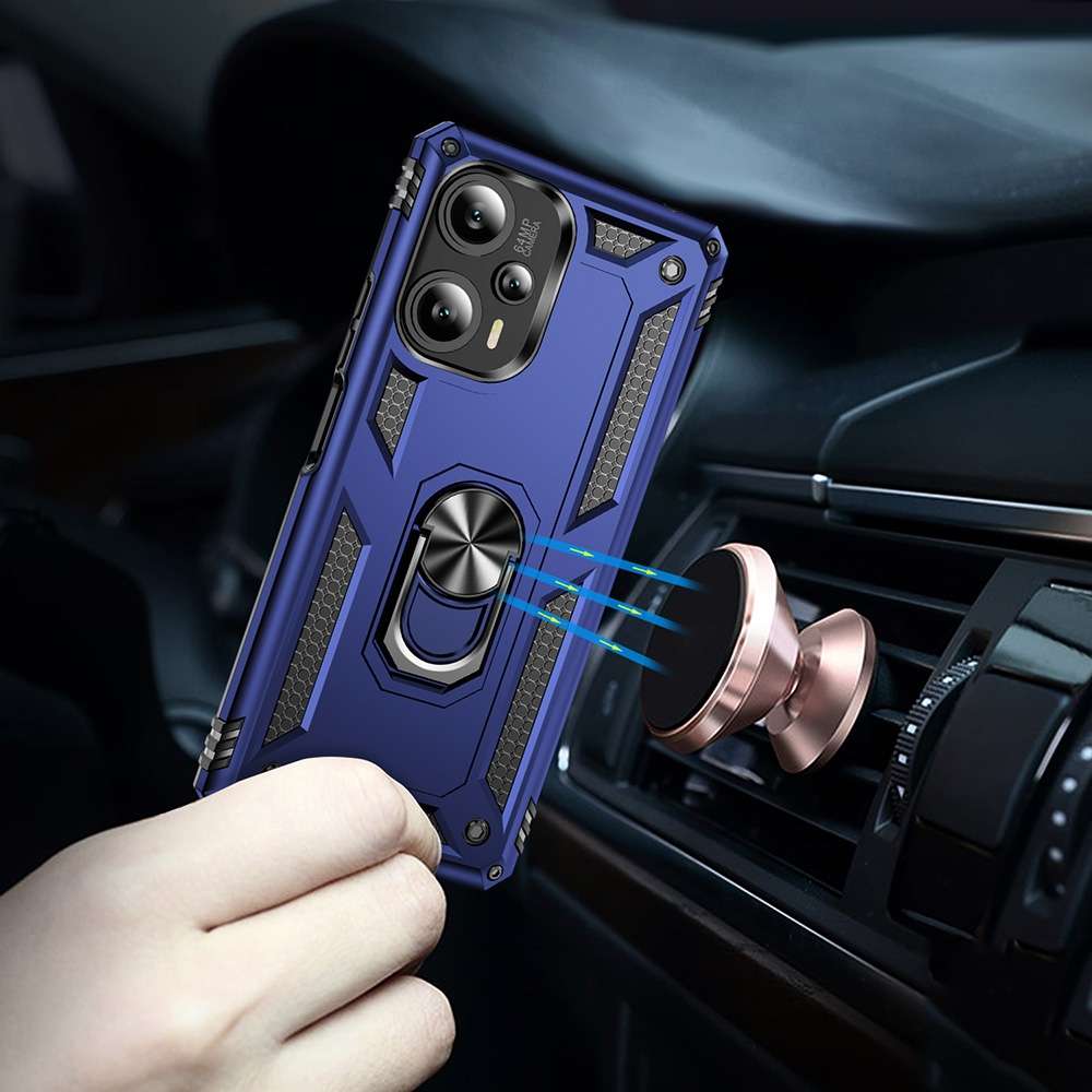 For Xiaomi Poco F5 5G / Redmi Note 12 Turbo 5G Shockproof TPU + PC Phone Case with Holder(Blue)
