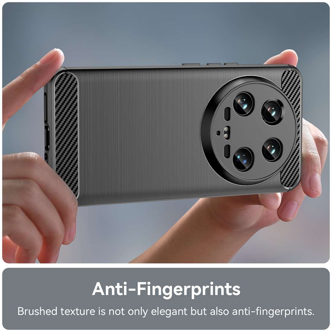 For Xiaomi 14 Ultra Brushed Texture Carbon Fiber TPU Phone Case(Black)