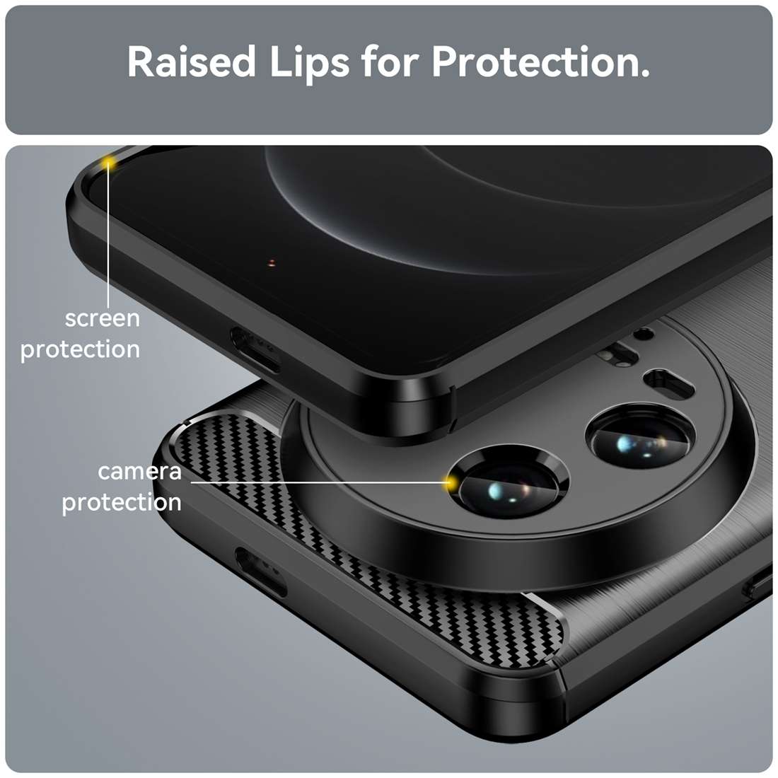 For Xiaomi 14 Ultra Brushed Texture Carbon Fiber TPU Phone Case(Black)
