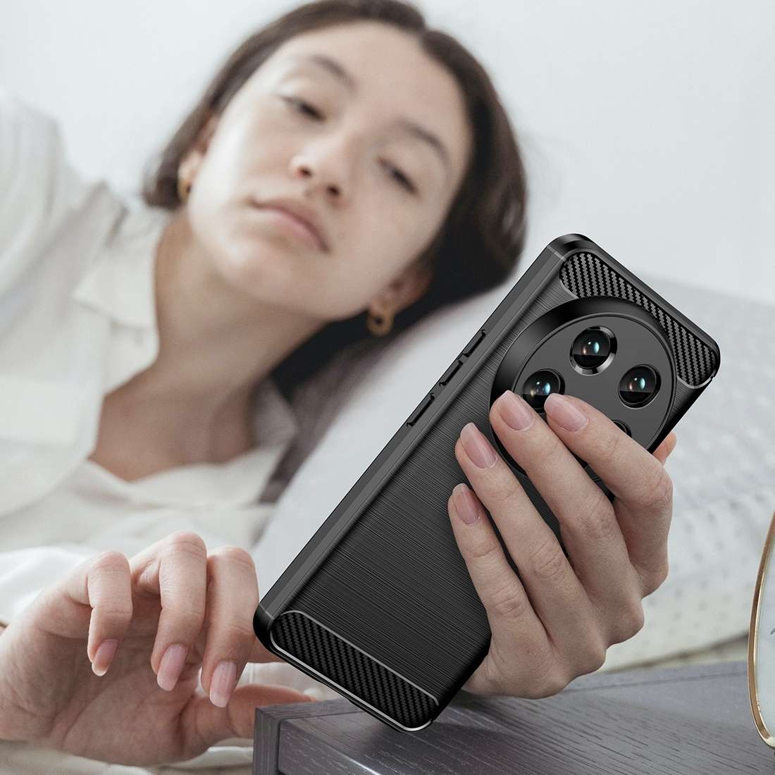 For Xiaomi 14 Ultra Brushed Texture Carbon Fiber TPU Phone Case(Black)