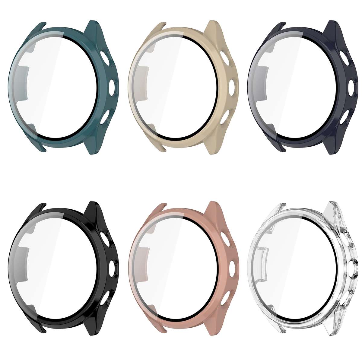 For Garmin Forerunner 165 PC + Tempered Film Integrated Watch Protective Case(Black)