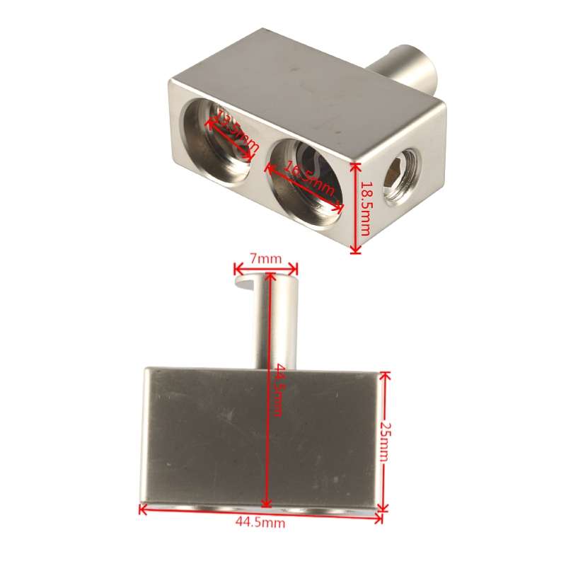 2pcs / Set Car Audio Modification 2 in 1 Wire Power Supply Terminals(Silver)