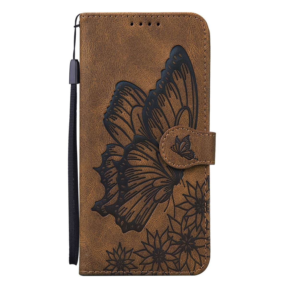 For Xiaomi Redmi Note 13 4G Retro Skin Feel Butterflies Embossing Horizontal Flip Leat ... (Brown)