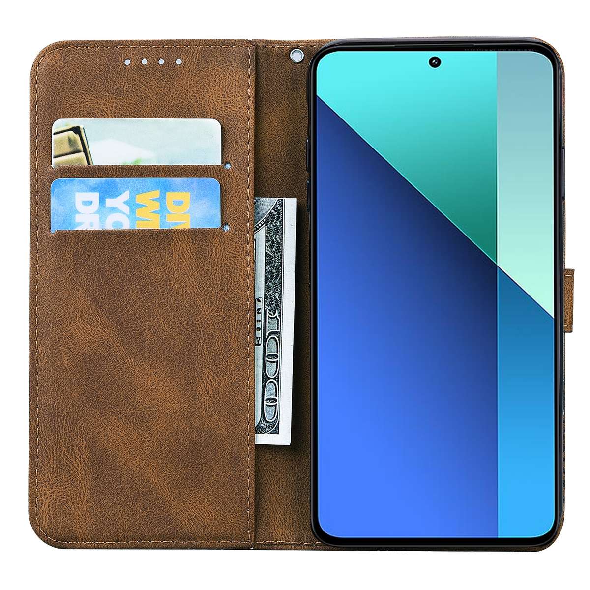 For Xiaomi Redmi Note 13 4G Retro Skin Feel Butterflies Embossing Horizontal Flip Leat ... (Brown)