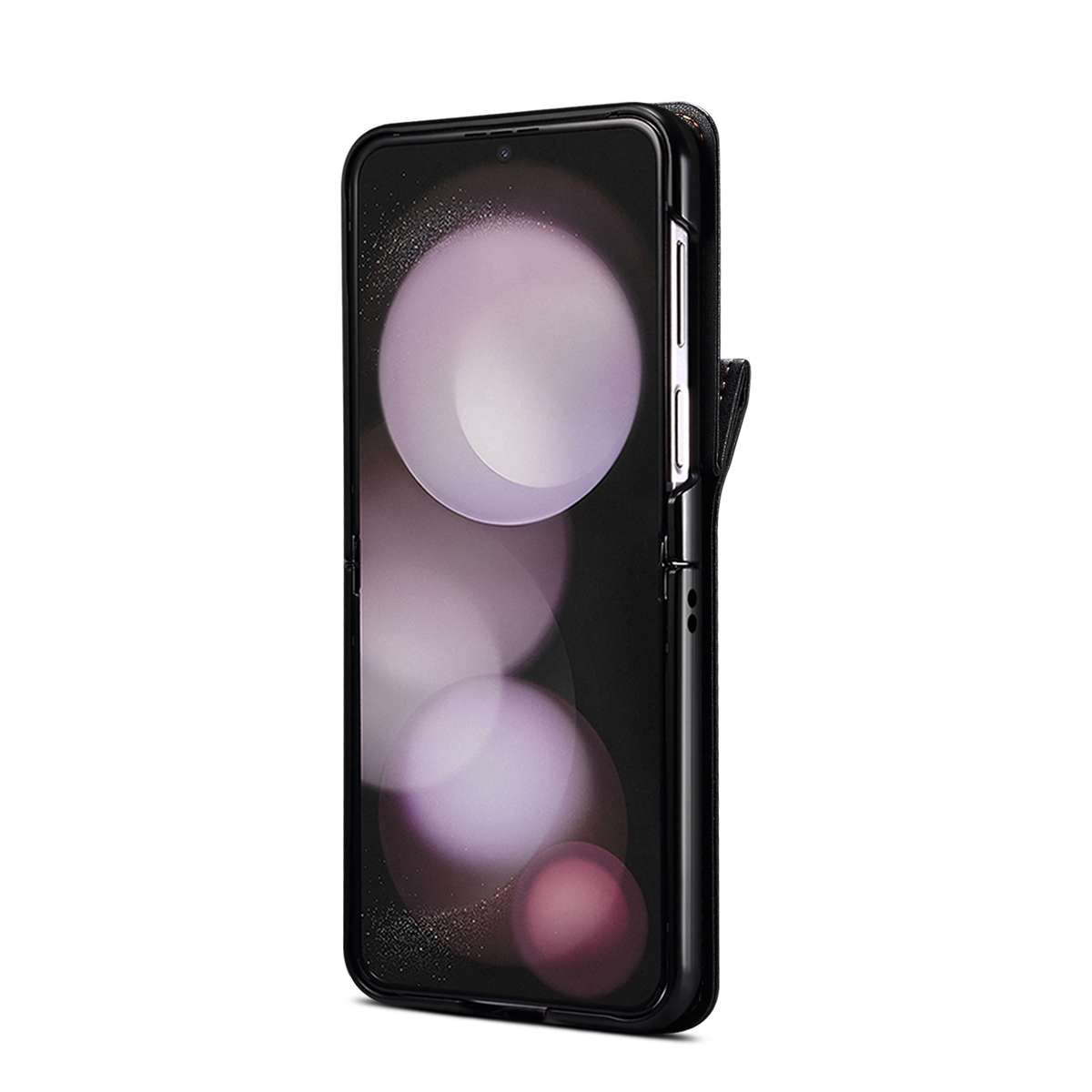 For Samsung Galaxy Z Flip4 Crossbody Color Matching Folding Phone Case(Dark Grey)