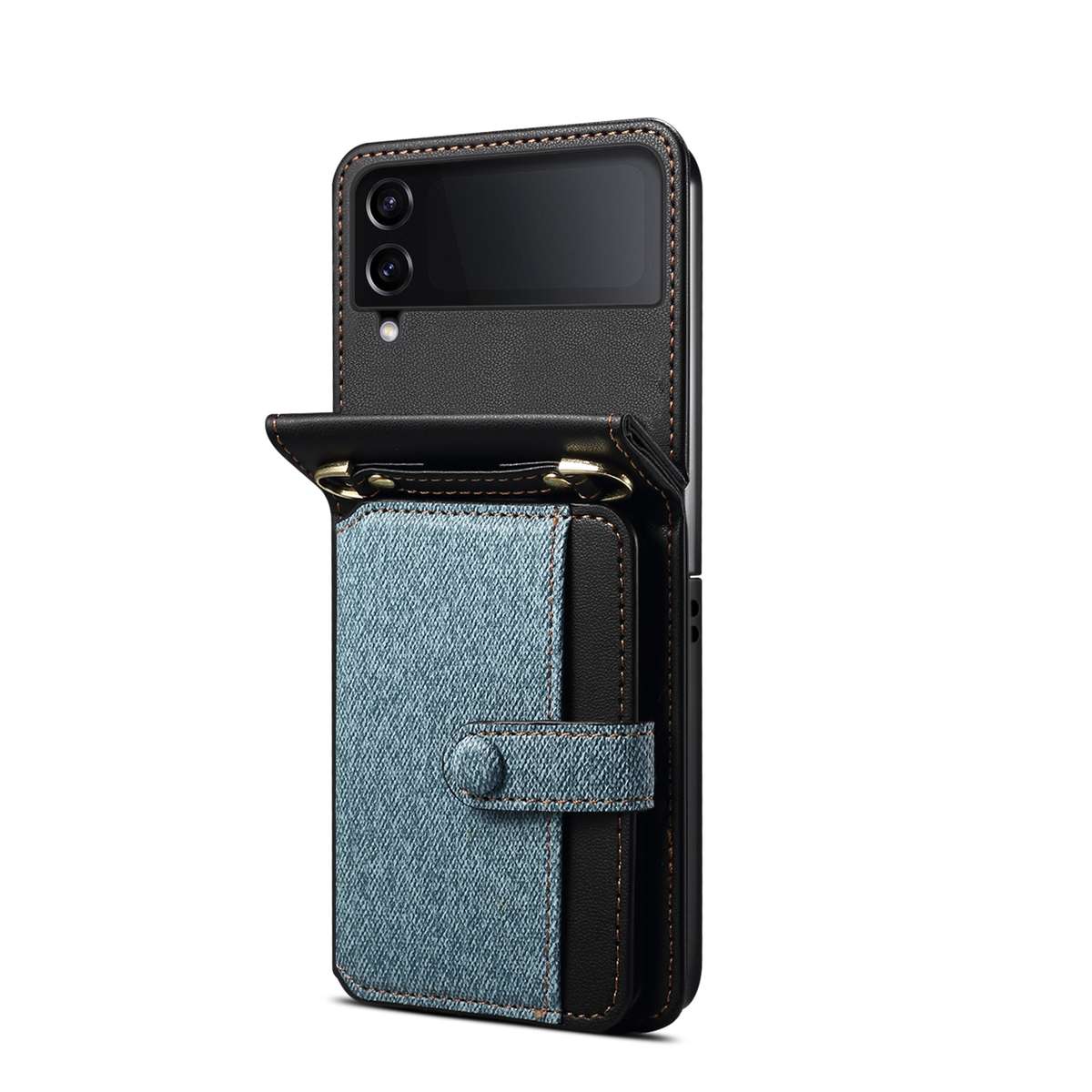 For Samsung Galaxy Z Flip4 Crossbody Color Matching Folding Phone Case(Sky Blue)