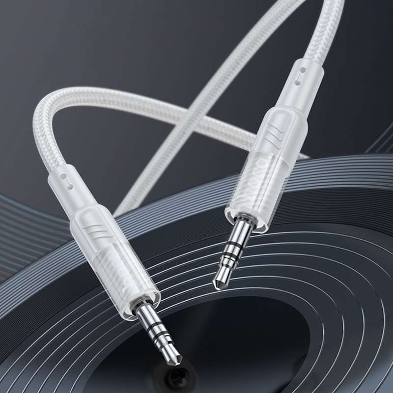 hoco UPA27 Crystal Clear AUX 3.5mm to 3.5mm Audio Adapter Cable(Grey)