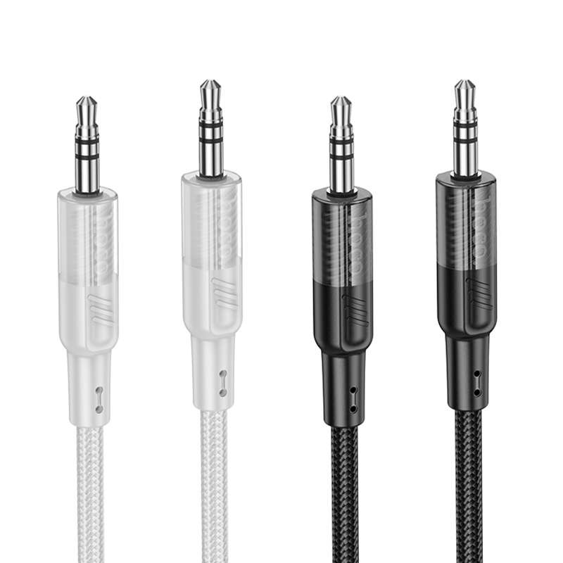 hoco UPA27 Crystal Clear AUX 3.5mm to 3.5mm Audio Adapter Cable(Grey)