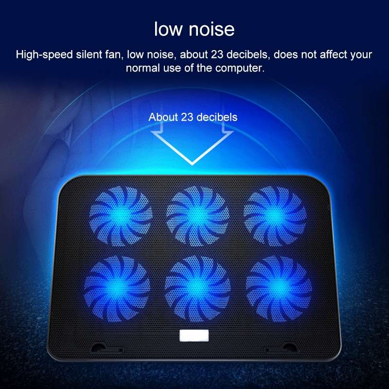 ICE COOREL Notebook Computer Base Speed Control Silent Six-fan Cooling Holder Cooling Rack, Style: