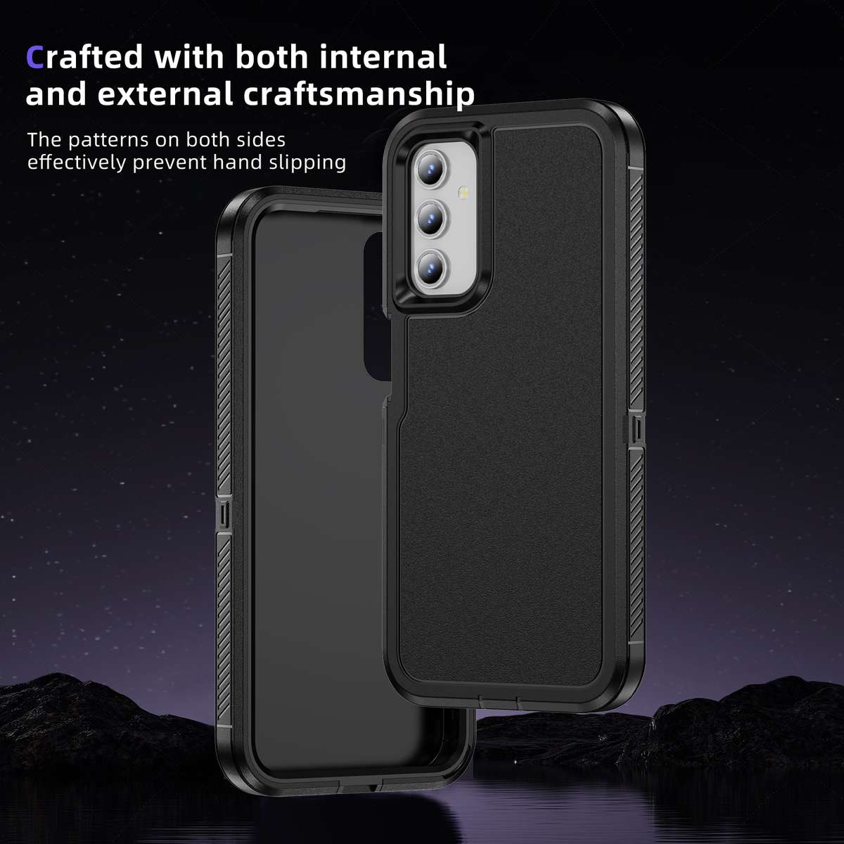 For Samsung Galaxy A52 4G / 5G Guard Life Waterproof Frosted Phone Case(Black)