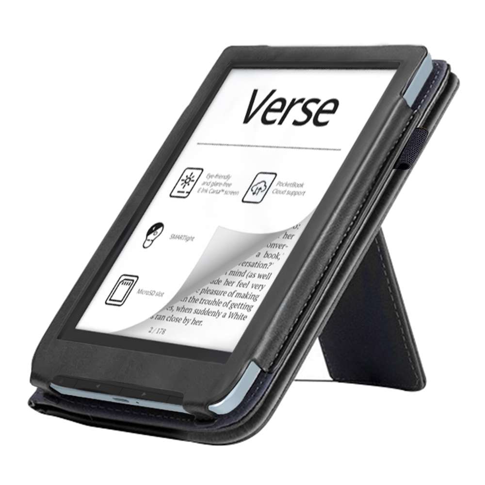 For Pocketbook Verse / Verse Pro Calfskin Leather Smart Tablet Case(Black)