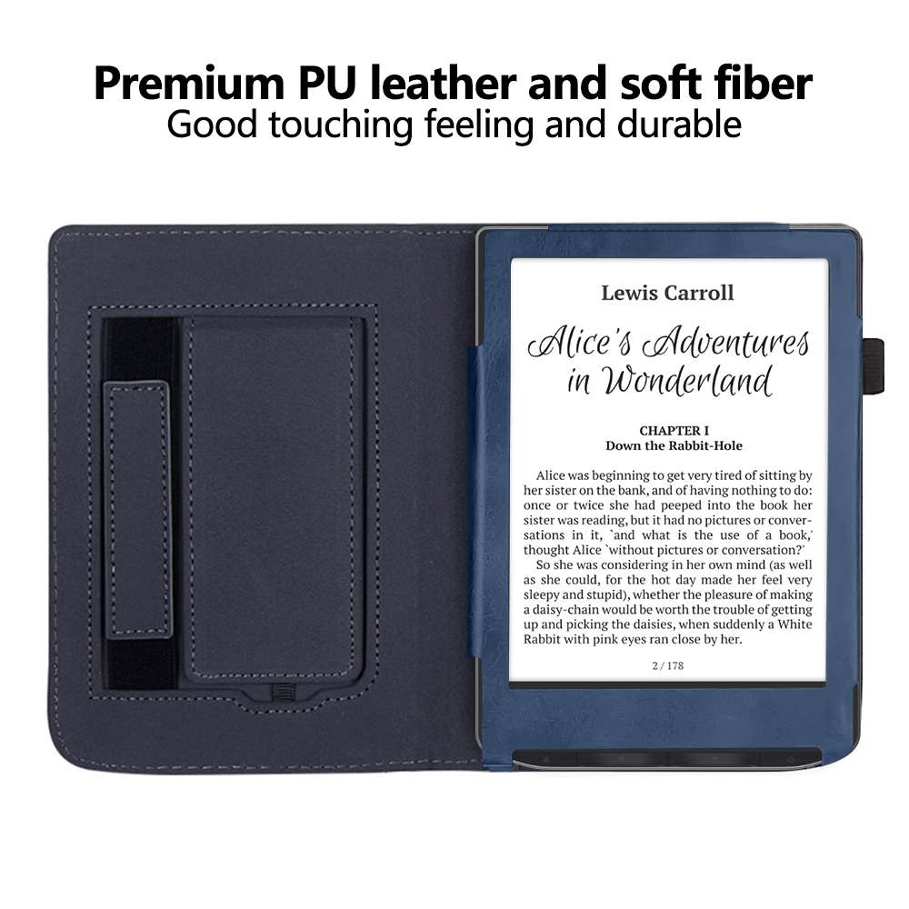 For Pocketbook Verse / Verse Pro Calfskin Leather Smart Tablet Case(Blue)