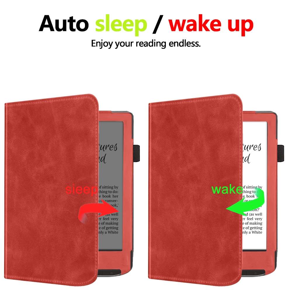 For Pocketbook Verse / Verse Pro Calfskin Leather Smart Tablet Case(Red)