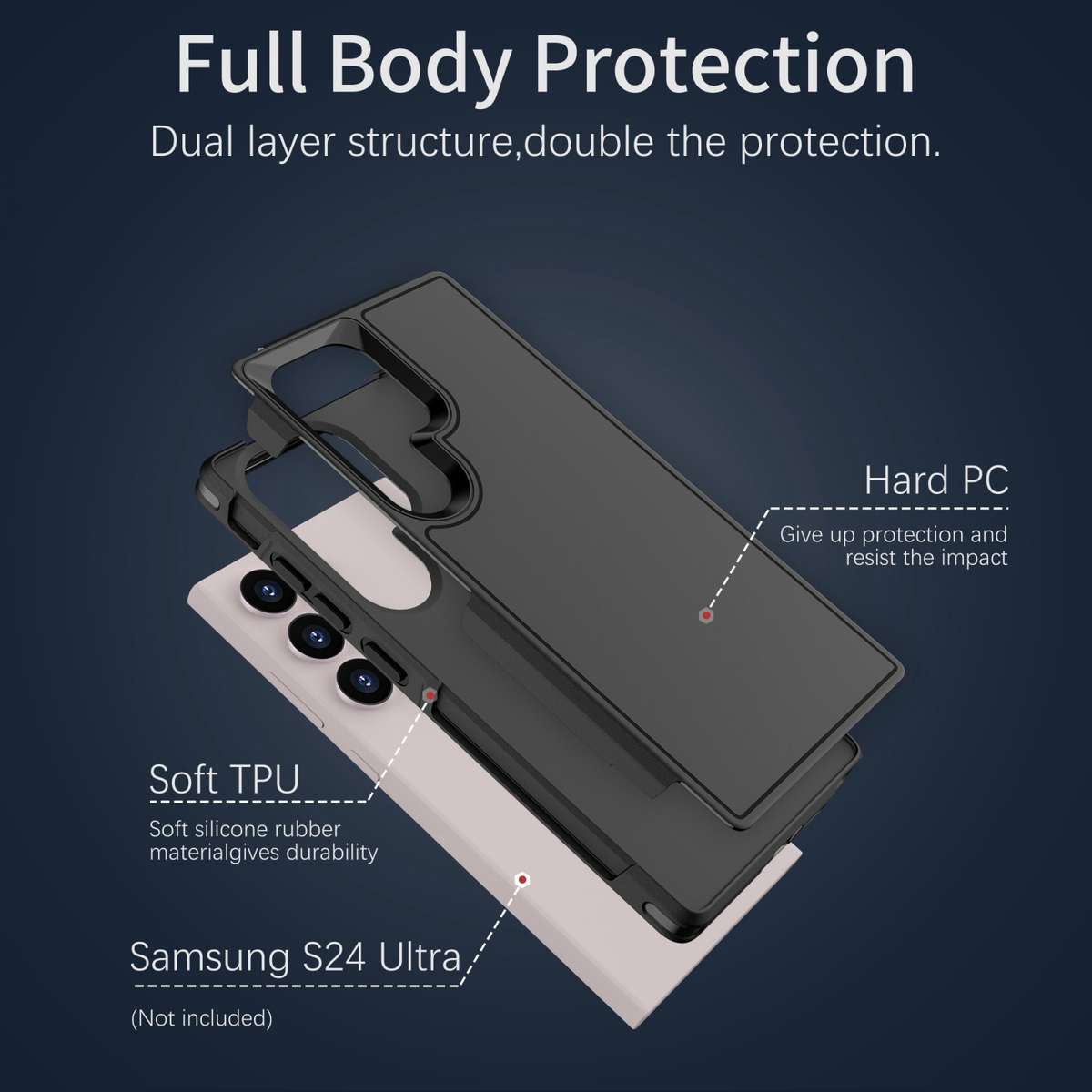 For Samsung Galaxy S22 Ultra 5G RedPepper Armor PC Hybrid TPU Phone Case(Black)
