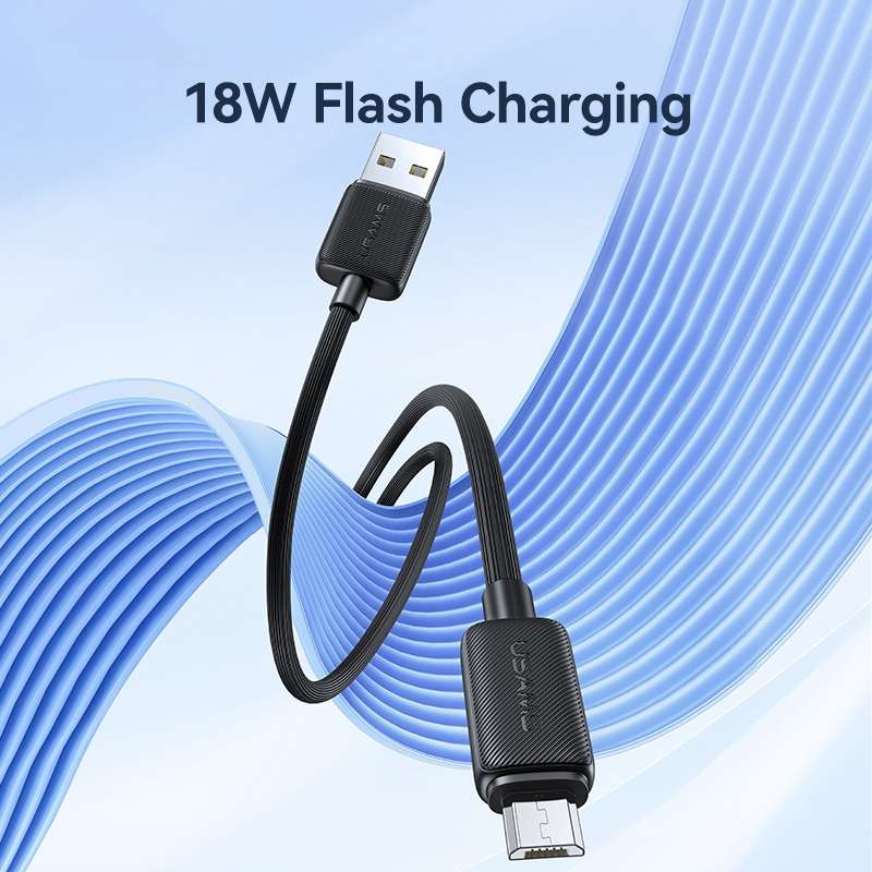 USAMS US-SJ690 USB to Micro USB 2A Striped Fast Charge Data Cable, Length:1m(White)