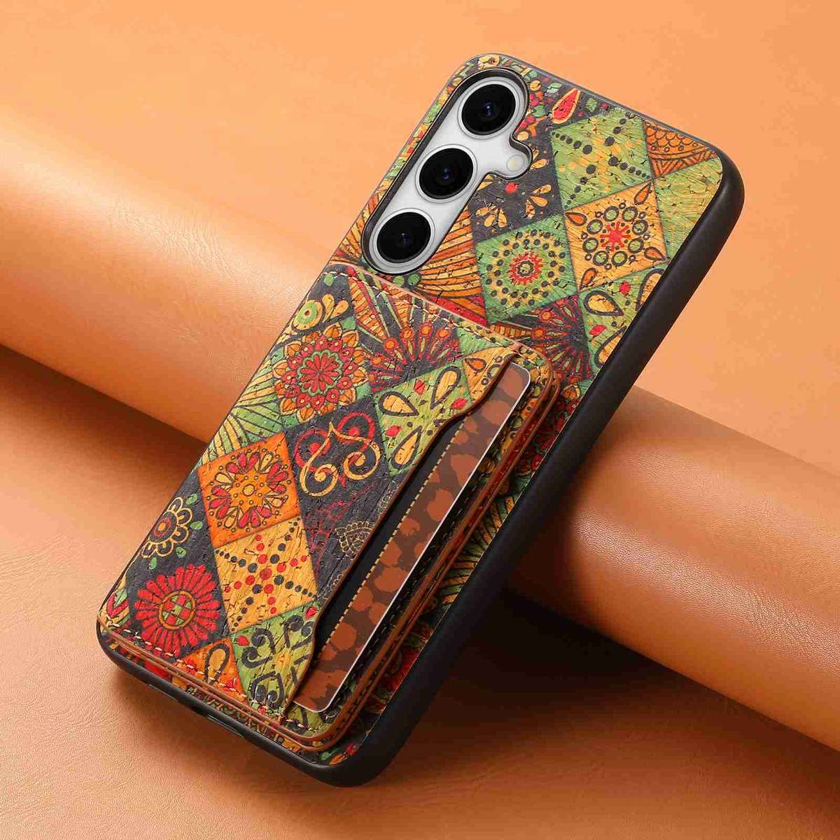 For Samsung Galaxy S24 5G Card Slot Holder Phone Case(Autumn Yellow)
