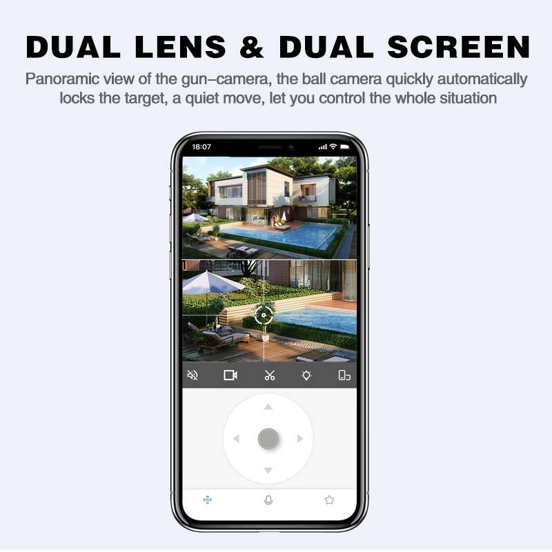 Q821 4MP Binocular Zoom Dual Light Source Outdoor IP67 Waterproof WiFi Camera(EU Plug)