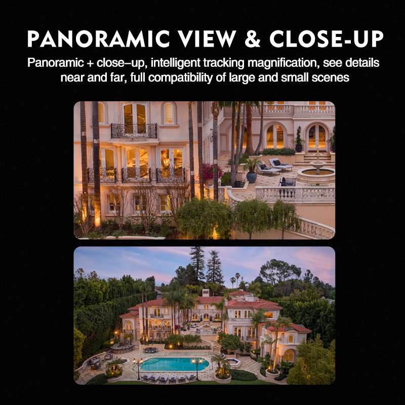 Q821 4MP Binocular Zoom Dual Light Source Outdoor IP67 Waterproof WiFi Camera(EU Plug)