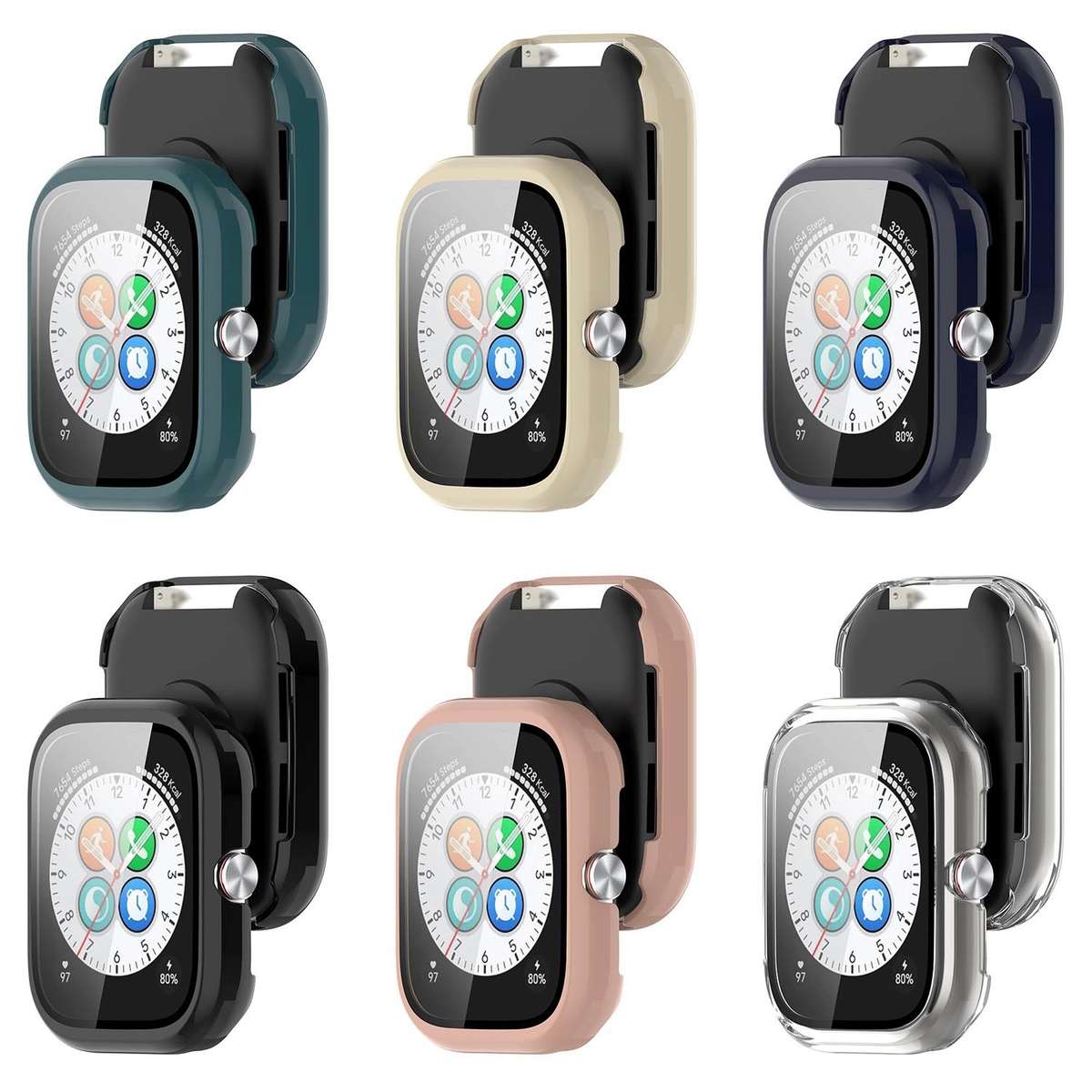 For Honor Choice Haylou Watch PC + Tempered Film Integrated Protective Wat ... (Transparent White)