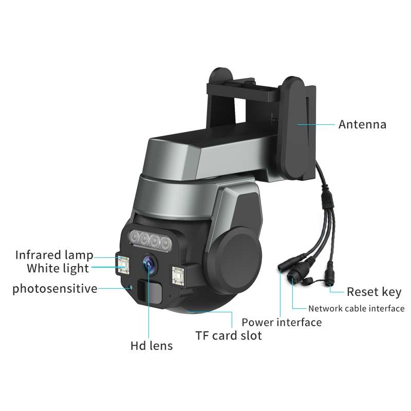 CF-Q812ES 5MP Two-way Voice Outdoor IP66 Waterproof WiFi Camera, Plug Type:EU Plug(Grey)