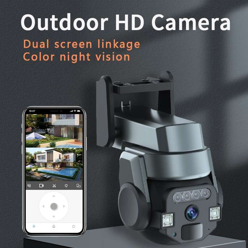 CF-Q812ES 5MP Two-way Voice Outdoor IP66 Waterproof WiFi Camera, Plug Type:EU Plug(Grey)