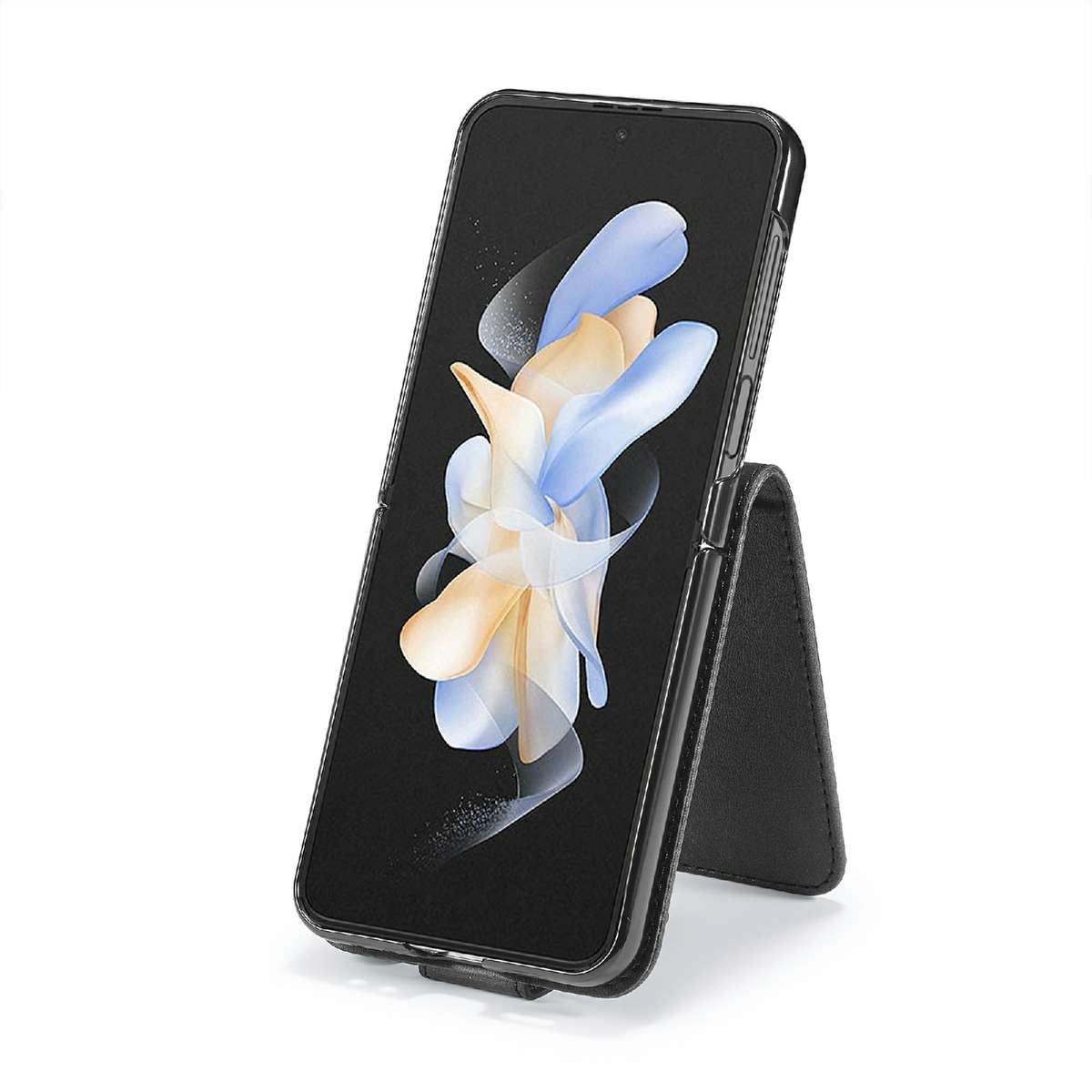For Samsung Galaxy Z Flip6 / Flip7 FE LC.IMEEKE Calf Texture Leather Phone Case(Black)