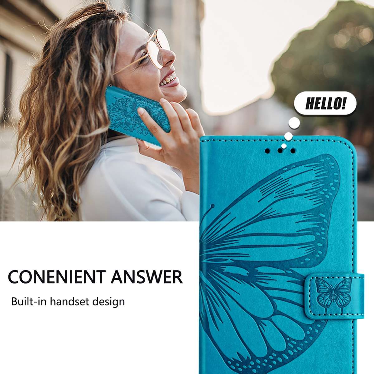 For Realme 12 5G Global Embossed Butterfly Leather Phone Case(Blue)