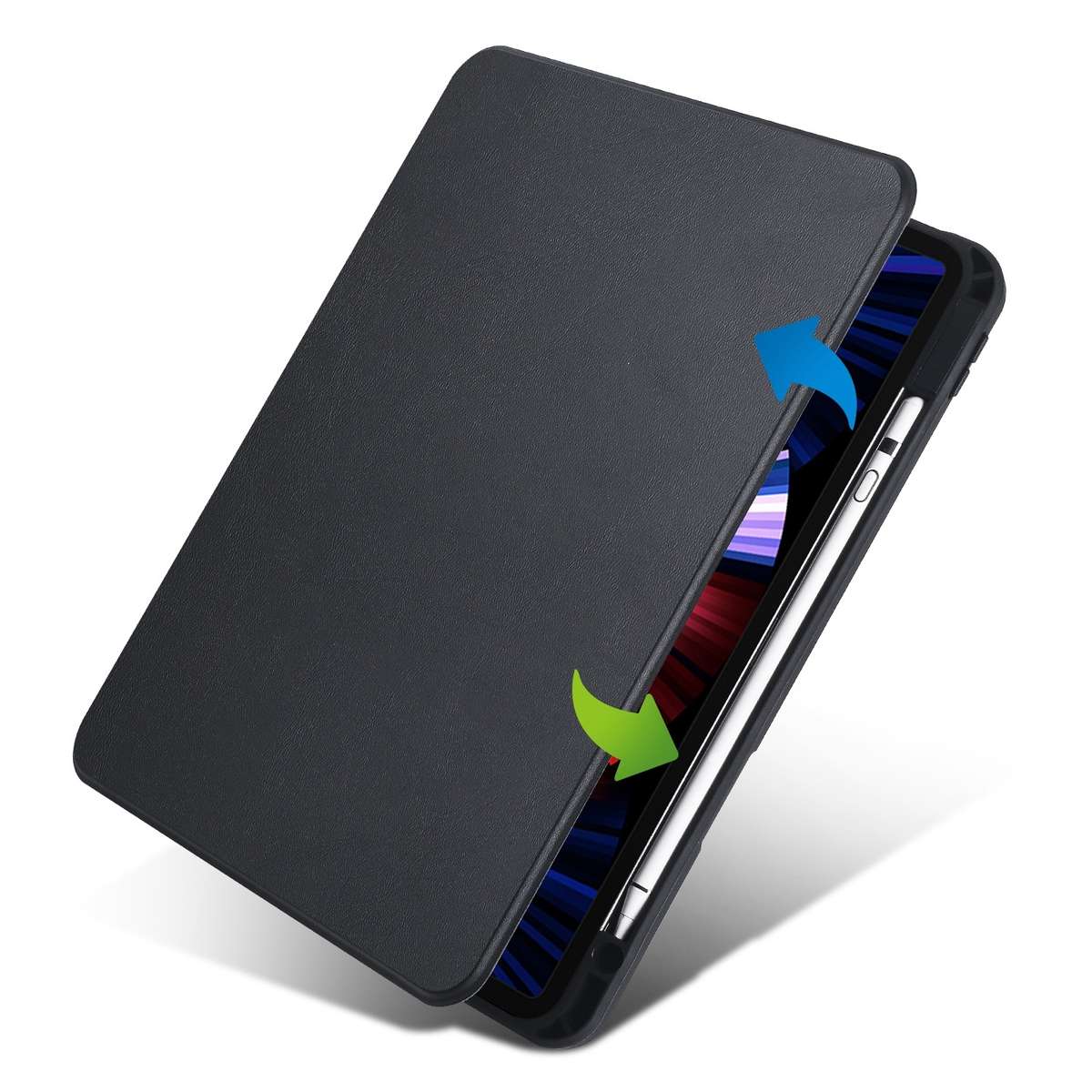 For iPad Pro 13 2025 / 2024 Acrylic 360 Degree Rotation Holder Leather Tablet Case(Black)