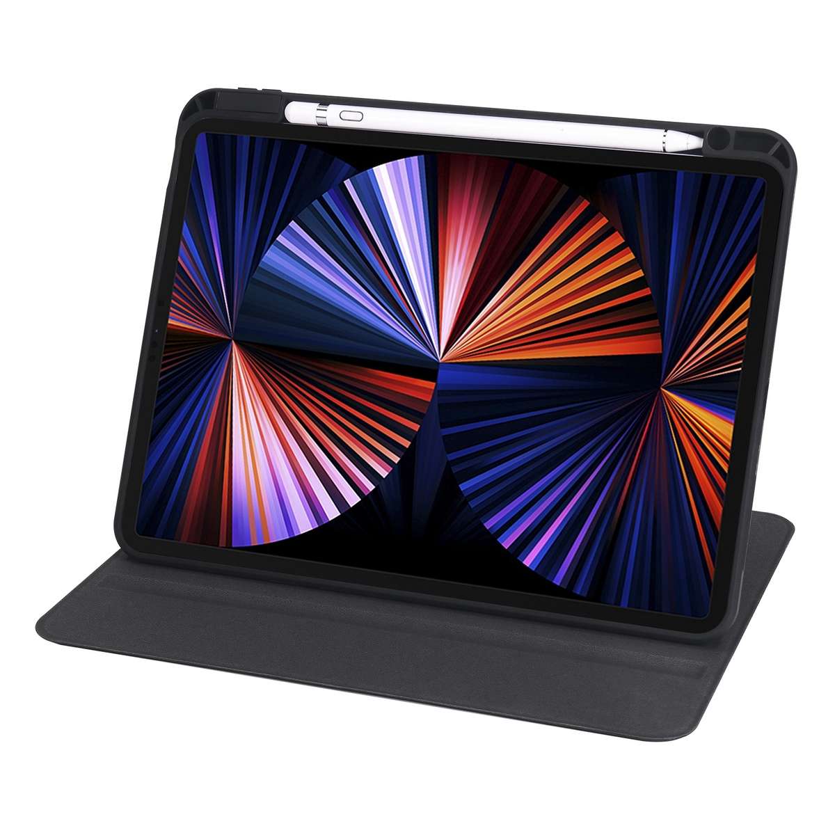 For iPad Pro 13 2025 / 2024 Acrylic 360 Degree Rotation Holder Leather Tablet Case(Black)