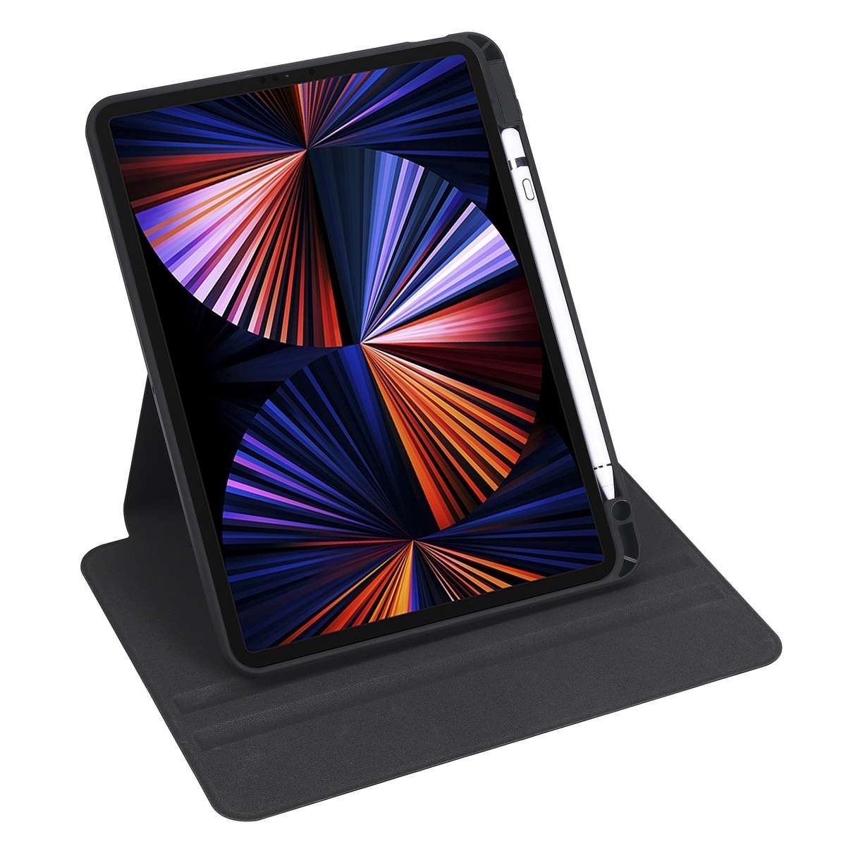 For iPad Pro 13 2025 / 2024 Acrylic 360 Degree Rotation Holder Leather Tablet Case(Black)