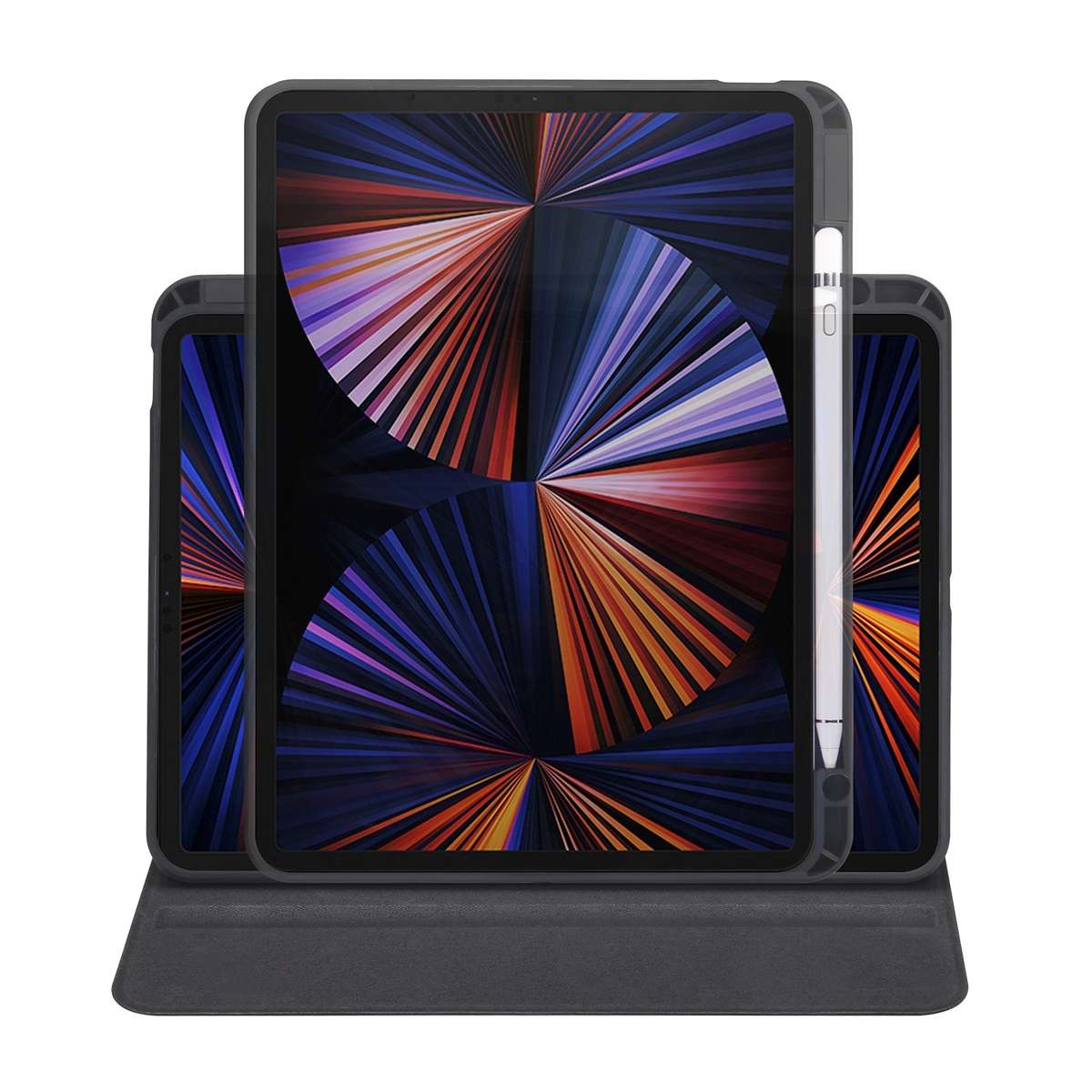 For iPad Pro 13 2025 / 2024 Acrylic 360 Degree Rotation Holder Leather Tablet Case(Black)