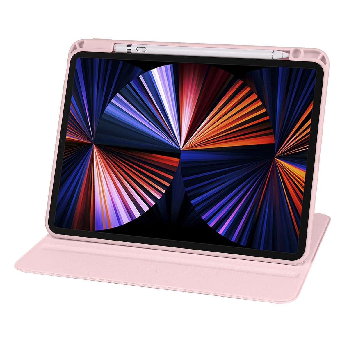 For iPad Pro 13 2025 / 2024 Acrylic 360 Degree Rotation Holder Leather Tablet Case(Sand Pink)
