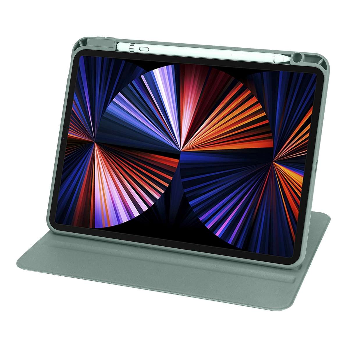For iPad Pro 13 2025 / 2024 Acrylic 360 Degree Rotation Holder Leather Tablet Case(Pine Green)