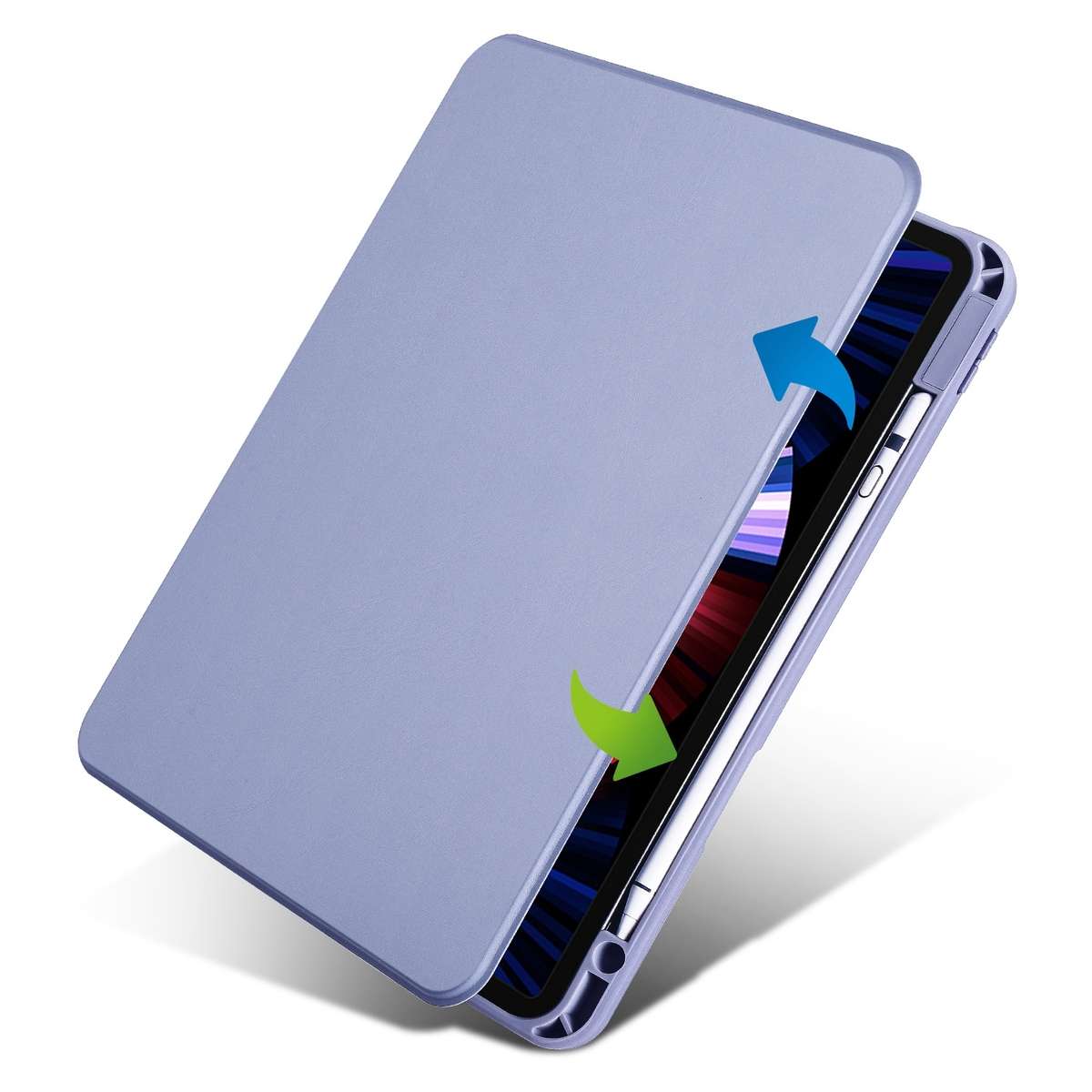 For iPad Pro 13 2025 / 2024 Acrylic 360 Degree Rotation Holder Leather Table ... (Lavender Purple)