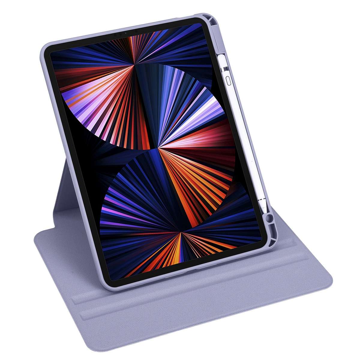 For iPad Pro 13 2025 / 2024 Acrylic 360 Degree Rotation Holder Leather Table ... (Lavender Purple)