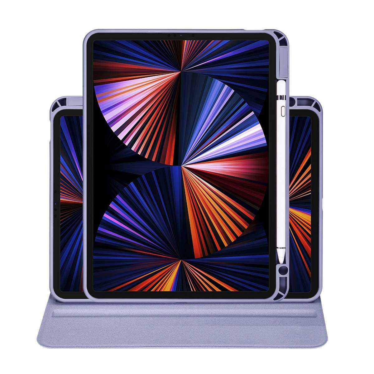 For iPad Pro 13 2025 / 2024 Acrylic 360 Degree Rotation Holder Leather Table ... (Lavender Purple)