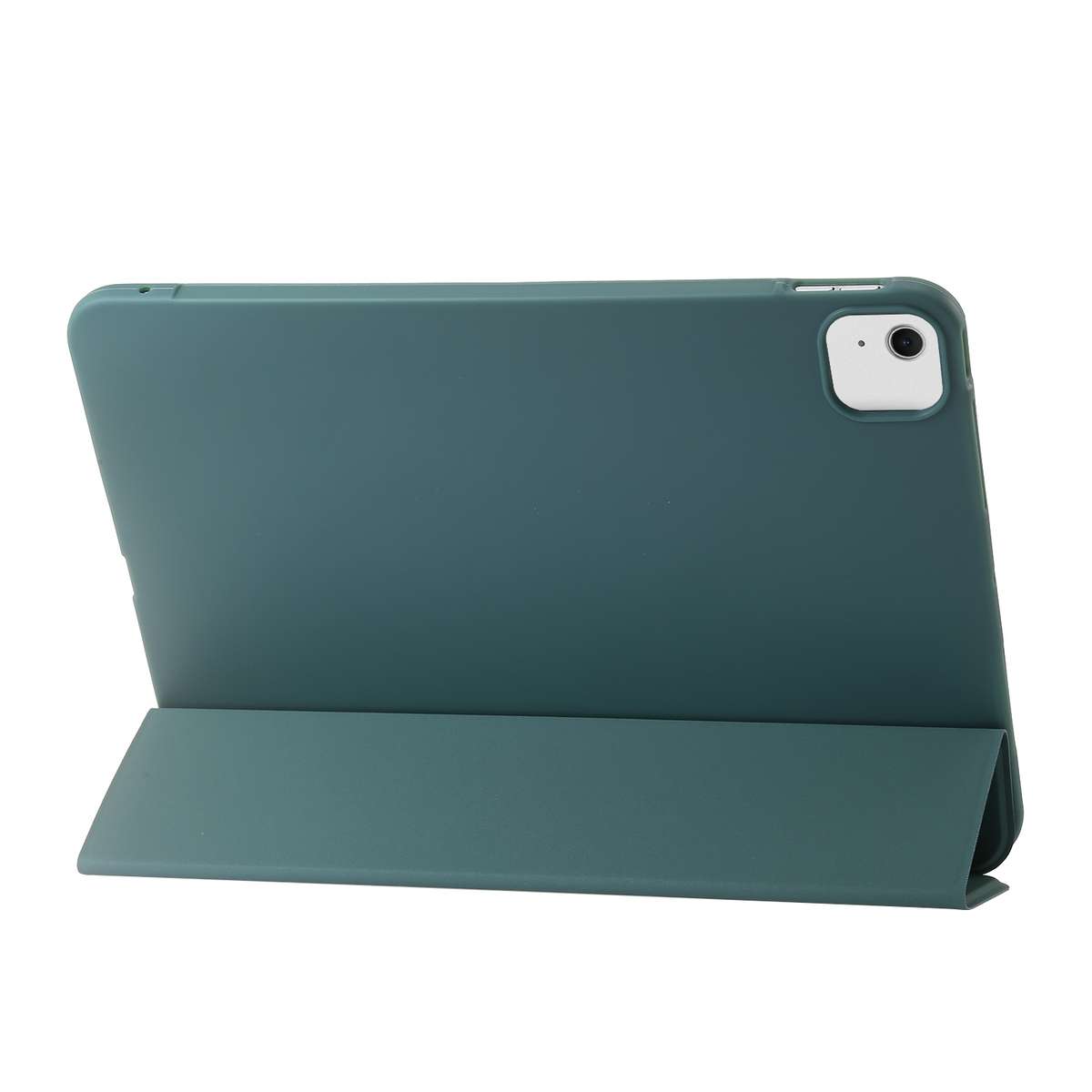 For iPad Air 13 2026 / 2025 / 2024 Three-fold Holder Flip Tablet Leather Case(Dark Green)