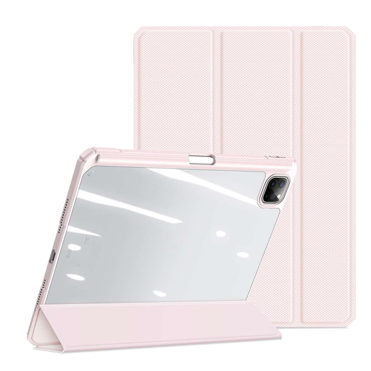 For iPad Pro 11 2025 / 2024 DUX DUCIS TOBY Series Antiskid Leather Tablet Case with Sle ... (Pink)