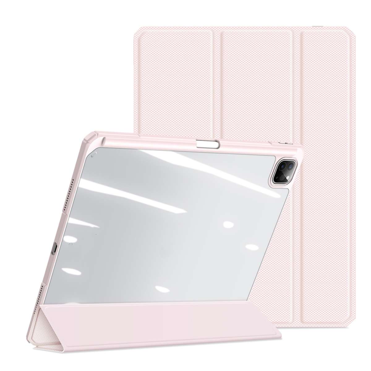 For iPad Pro 13 2025 / 2024 DUX DUCIS TOBY Series Antiskid Leather Tablet Case with Sle ... (Pink)